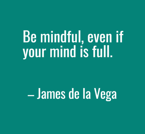 Quote by James de la Vega, "“Be mindful even if your mind is full." 
