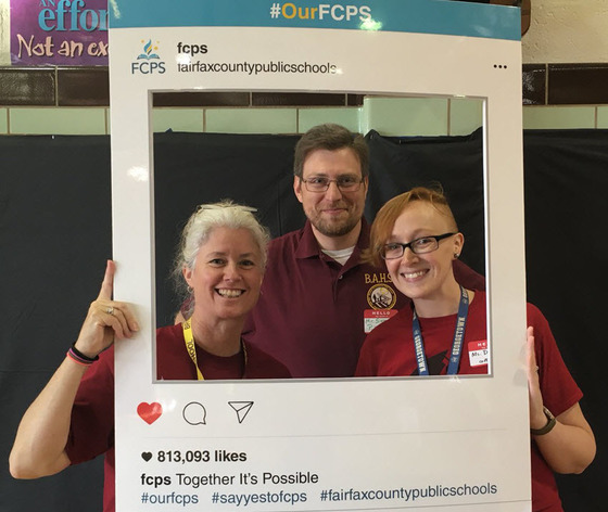Bryant HS staff with #OurFCPS frame