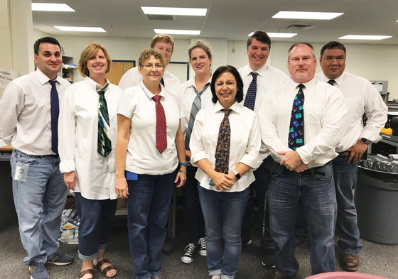 South County HS staff dressed in ties for Twin Day