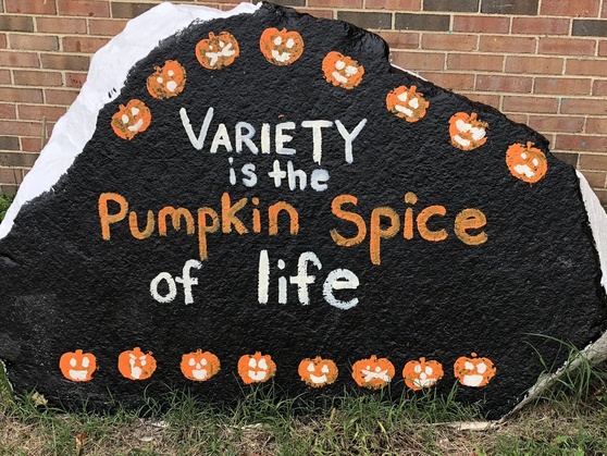 The rock painted up for fall!
