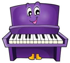 Piano clipart with eyes and feet