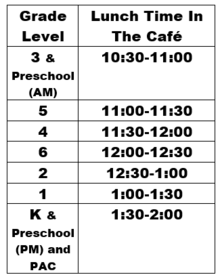 Lunch Schedule