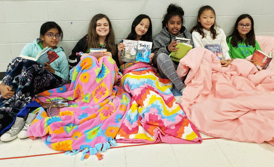 students reading