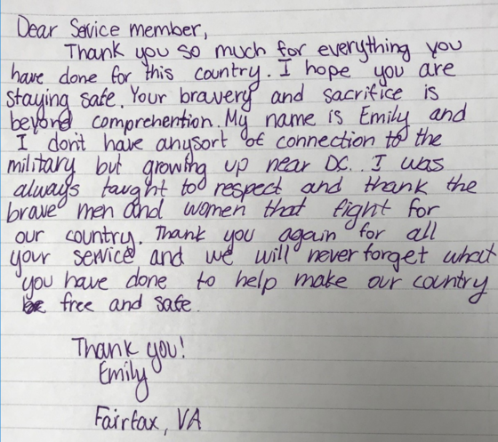 A million thank you letter