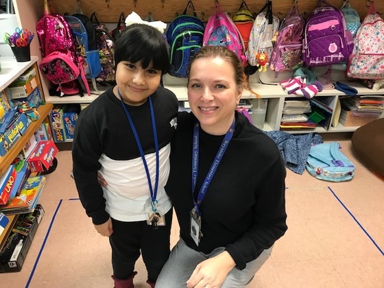 Student and teacher dressed alike during Weyanoke Spirit Week