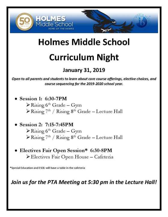 HMS Curriculum Night Flyer