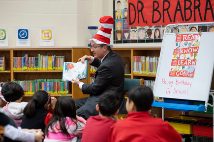 Br. Brabrand reading 