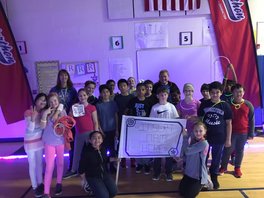 Ms. Bourne's class at the Glow Run!