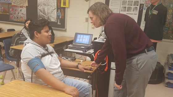 Picture of Criminal Justice student with Polygraph speaker