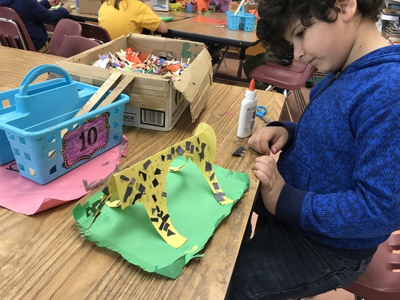 Photo of student working on an art project