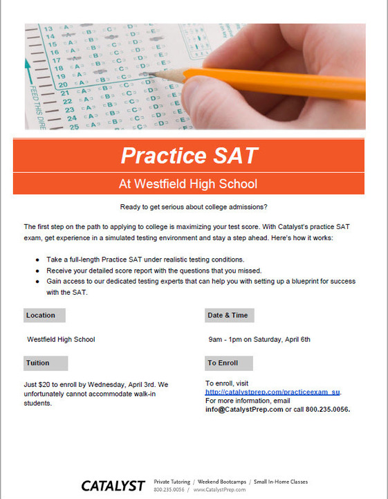 Practice SAT at Westfield High School
