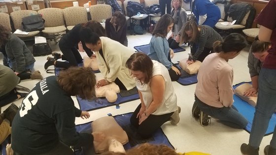 Picture of people learning CPR