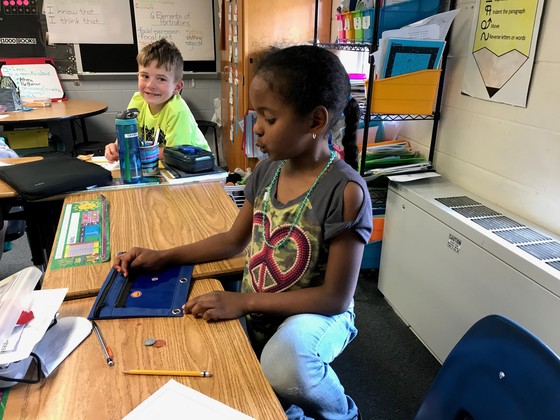 Two students working on a probability math problem