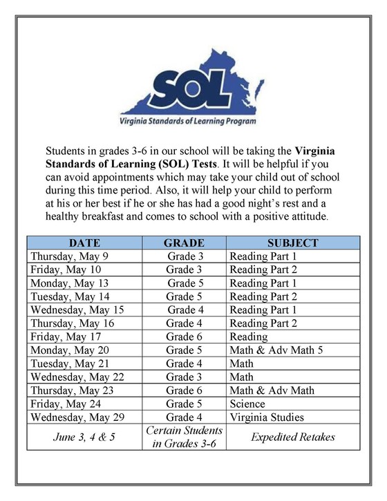 SOL schedule