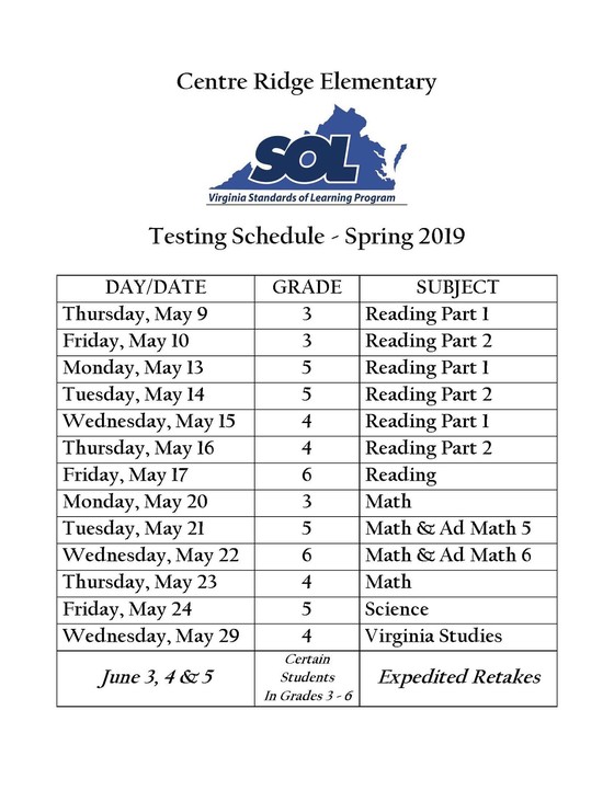 Revised SOL Schedule