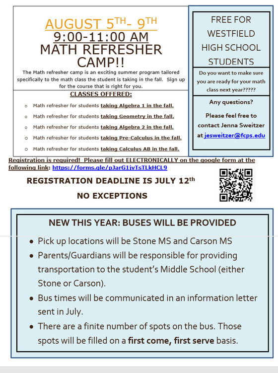 Summer Math Refresher Camp