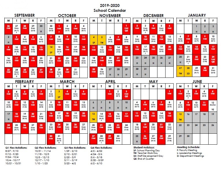 LJMS 2019 - 2020 School Year Calendar