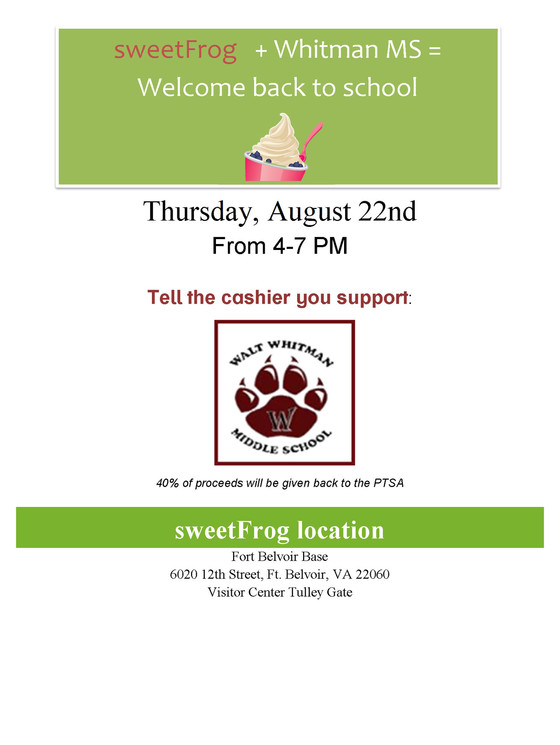 sweet frog fundraiser flyer
