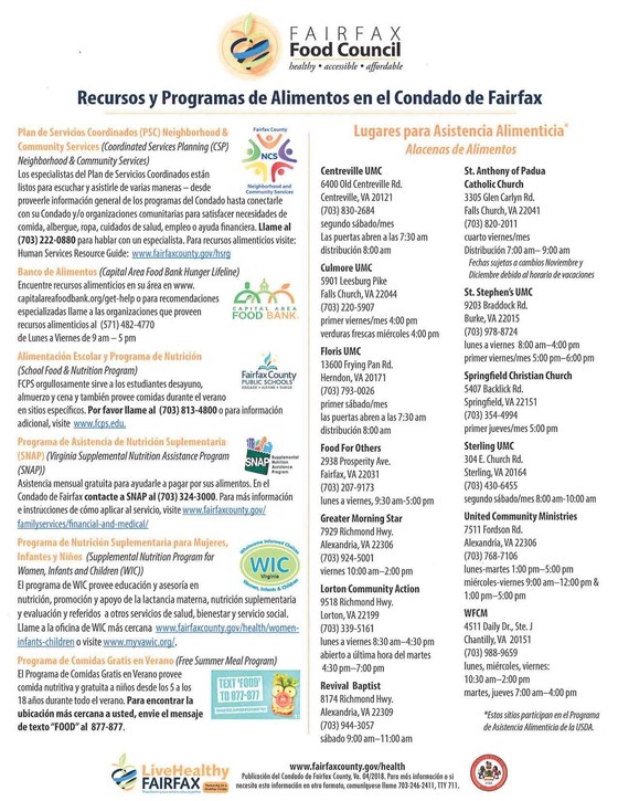 Food Resources in Fairfax County