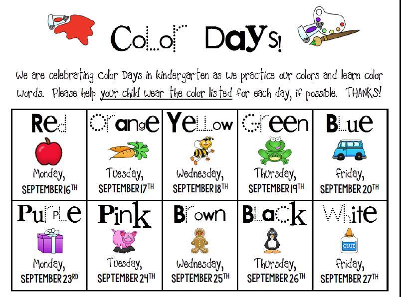 kinder color days