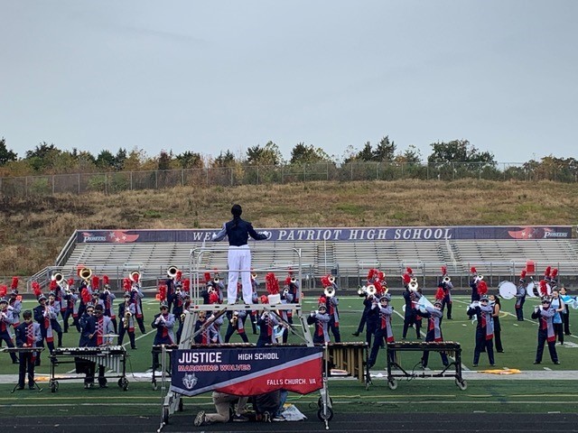 monroe township high school marching band competition