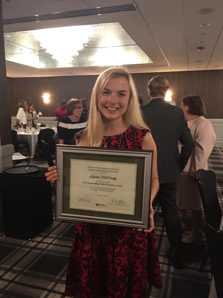 McCready receiving her award