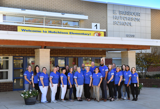 Hutchison ES staff in front of the school
