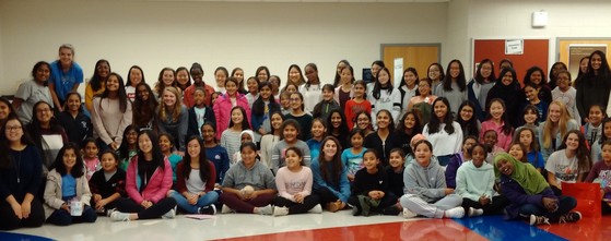 Photo of Women in Science club members and mentors