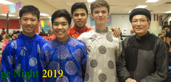 Picture of students and teacher in cultural dress