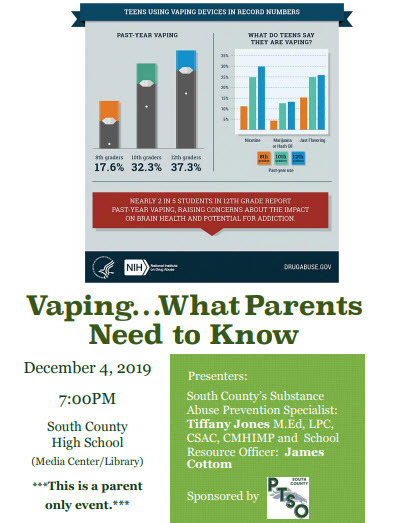 SCHS Vaping + Drugs Parents Only Night Flyer