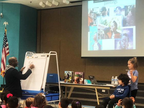 Author visits willow springs students