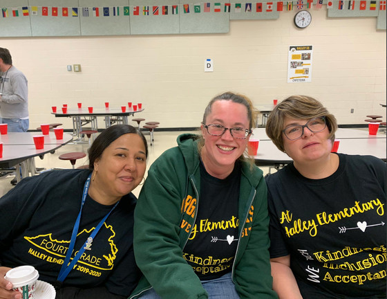 Halley ES staff members sitting together