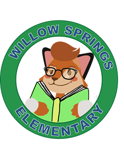 Willow Springs logo holding a book