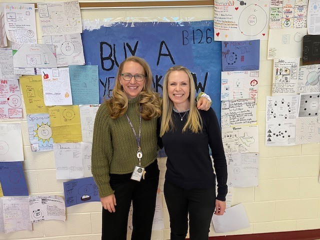 Liberty MS science teachers Hilary Powell and Varrie Smart.
