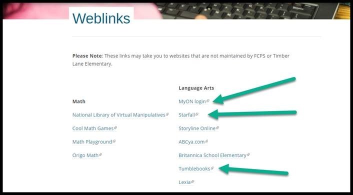 Student Weblinks - TLES Website