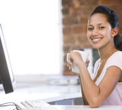 Female at desk
