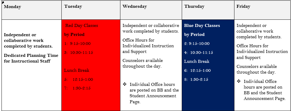 JHS Virtual Schedule
