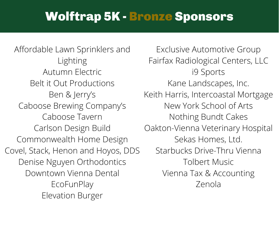 Bronze Sponsors - Wolfrap 5K