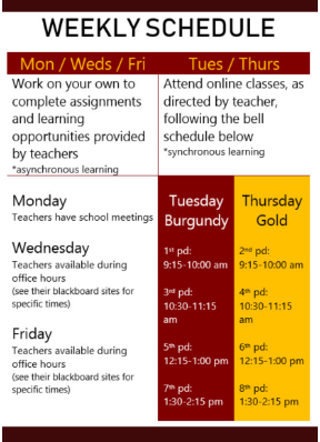 Distance Learning Schedule