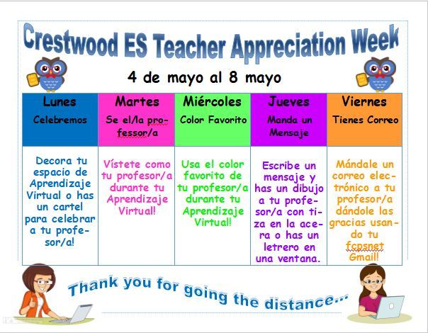 Happy Teacher Appreciation Week In Spanish