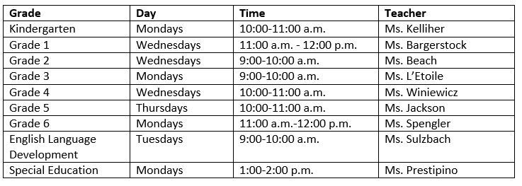 Summer Learning Office Hours Schedule