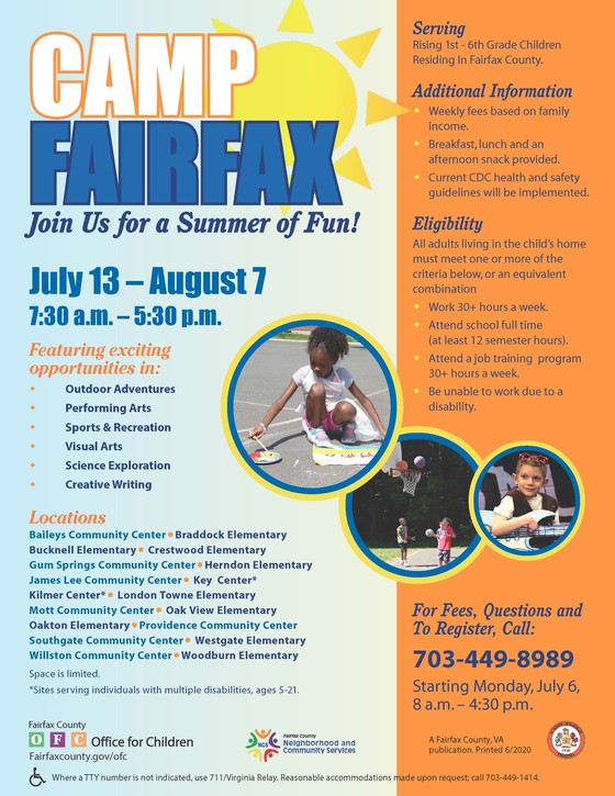 Fairfax County Parks Summer Camps 2024 Nikki Analiese
