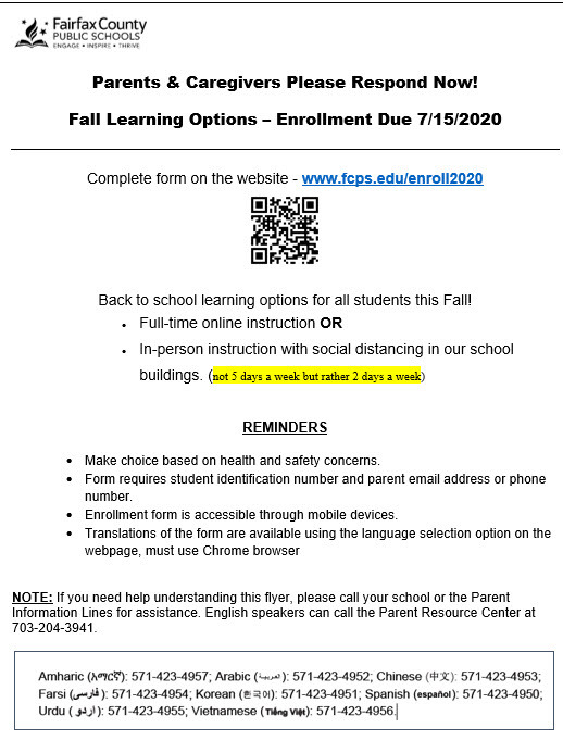 fall learning option 