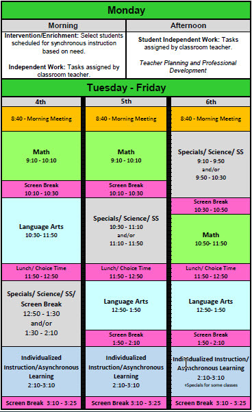 2020-21 Instructional Schedule