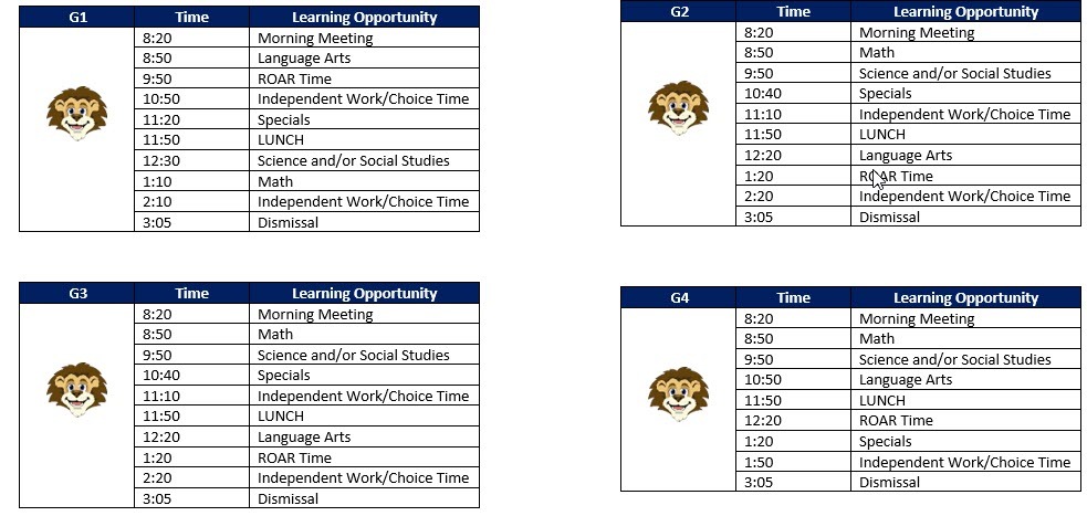 Grade Level Schedules