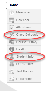 class schedule sample