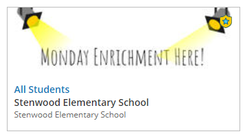 Monday Enrichment Schedule