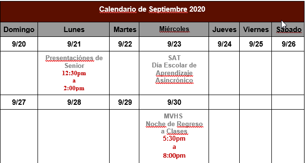 spanish calendar