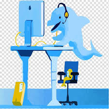 computer with dolphin