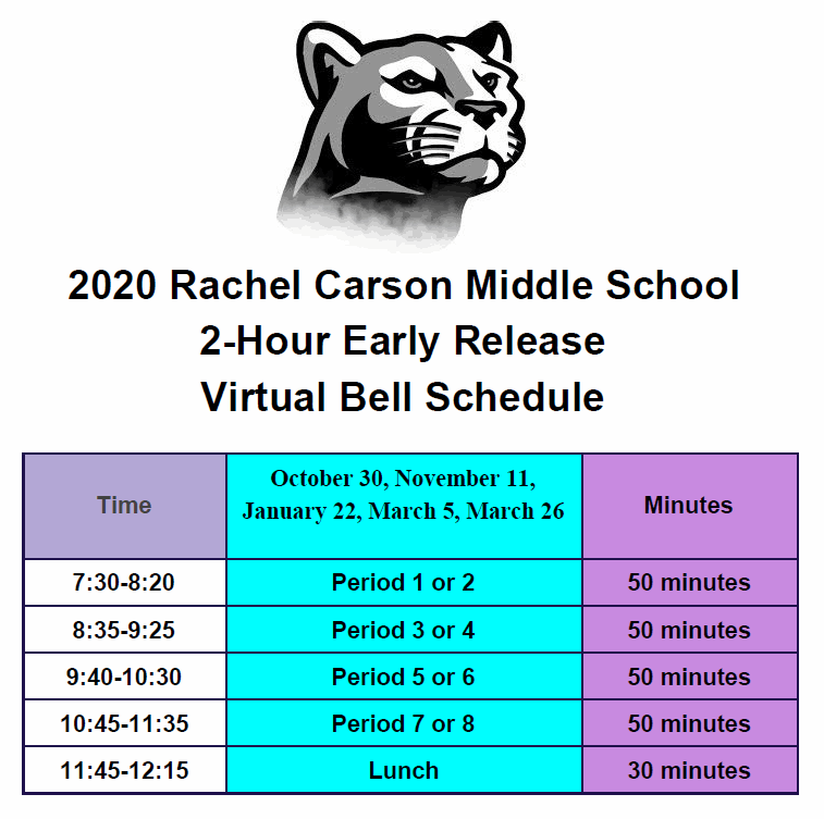 2 Hour Early Release Bell Schedule